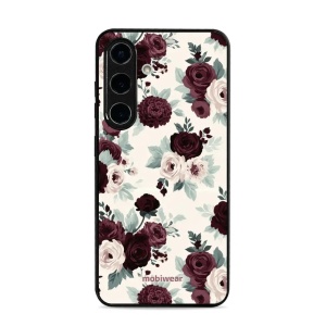 Lesklý kryt na mobil Samsung Galaxy S25 - Mobiwear Glossy GB31G, růže se šalvějí na krémové