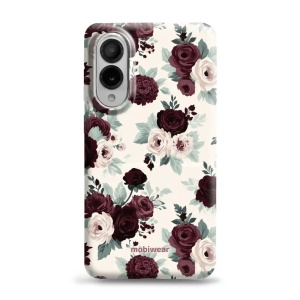 Odolný kryt na mobil Samsung Galaxy S25 Edge - Mobiwear Elite Pro EB31E, růže se šalvějí na krémové