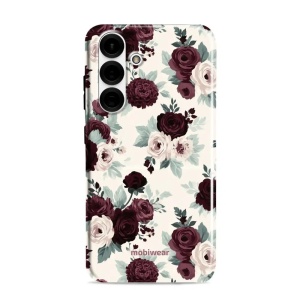 Odolný kryt na mobil Samsung Galaxy S25 Plus - Mobiwear Elite Pro EB31E, růže se šalvějí na krémové