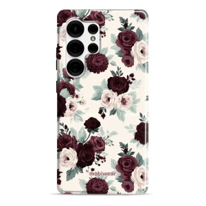 Odolný kryt na mobil Samsung Galaxy S25 Ultra - Mobiwear Elite Pro EB31E, růže se šalvějí na krémové