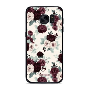Lesklý kryt na mobil Samsung Galaxy S7 - Mobiwear Glossy GB31G, růže se šalvějí na krémové
