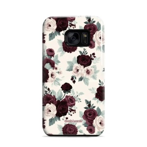Odolný kryt na mobil Samsung Galaxy S7 - Mobiwear Elite Pro EB31E, růže se šalvějí na krémové