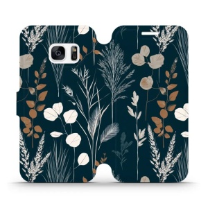 Flip pouzdro na mobil Samsung Galaxy S7 - Mobiwear VB27S, trávy na sytě tyrkysové