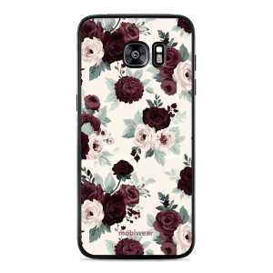 Lesklý kryt na mobil Samsung Galaxy S7 Edge - Mobiwear Glossy GB31G, růže se šalvějí na krémové