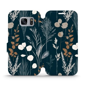 Flip pouzdro na mobil Samsung Galaxy S7 Edge - Mobiwear VB27S, trávy na sytě tyrkysové