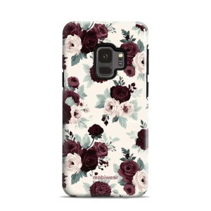 Odolný kryt na mobil Samsung Galaxy S9 - Mobiwear Elite Pro EB31E, růže se šalvějí na krémové