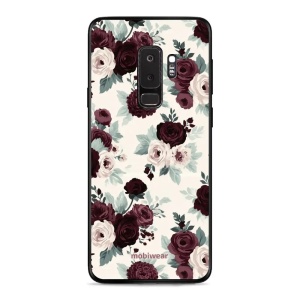 Lesklý kryt na mobil Samsung Galaxy S9 Plus - Mobiwear Glossy GB31G, růže se šalvějí na krémové
