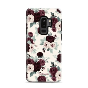 Odolný kryt na mobil Samsung Galaxy S9 Plus - Mobiwear Elite Pro EB31E, růže se šalvějí na krémové