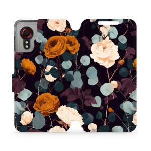 Flip pouzdro na mobil Samsung Galaxy Xcover 5 - Mobiwear VB25S, rezavé růže v noci