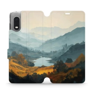Flip pouzdro na mobil Samsung Galaxy Xcover Pro - Mobiwear VB36S, jezero v údolí