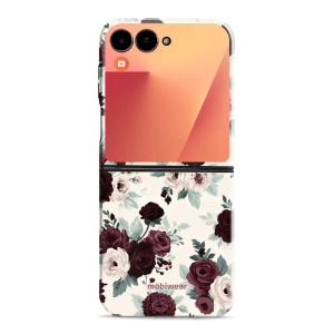 Odolný kryt na mobil Samsung Galaxy Z Flip 7 - Mobiwear Elite Pro EB31E, růže se šalvějí na krémové