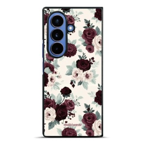 Lesklý kryt na mobil Samsung Galaxy Z Fold7 - Mobiwear Glossy GB31G, růže se šalvějí na krémové
