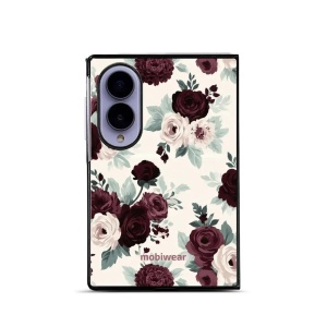 Lesklý kryt na mobil Samsung Galaxy Z Fold8 - Mobiwear Glossy GB31G, růže se šalvějí na krémové