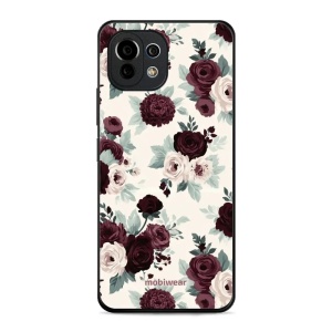 Lesklý kryt na mobil Xiaomi Mi 11 Lite / 11 Lite 5G NE - Mobiwear Glossy GB31G, růže se šalvějí na krémové