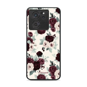 Lesklý kryt na mobil Xiaomi 13T / 13T Pro - Mobiwear Glossy GB31G, růže se šalvějí na krémové