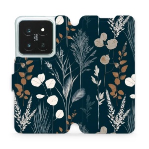 Flip pouzdro na mobil Xiaomi 14 Pro - Mobiwear VB27S, trávy na sytě tyrkysové