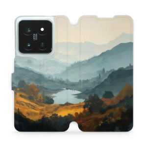 Flip pouzdro na mobil Xiaomi 14 Pro - Mobiwear VB36S, jezero v údolí