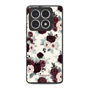 Lesklý kryt na mobil Xiaomi 14T - Mobiwear Glossy GB31G, růže se šalvějí na krémové
