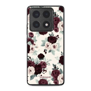 Lesklý kryt na mobil Xiaomi 14T Pro - Mobiwear Glossy GB31G, růže se šalvějí na krémové