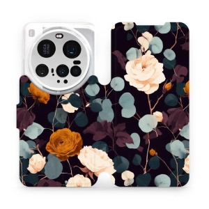 Flip pouzdro na mobil Xiaomi 15 Ultra - Mobiwear VB25S, rezavé růže v noci