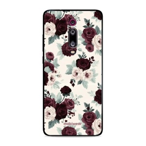 Lesklý kryt na mobil Xiaomi Mi 9T / Mi 9T Pro - Mobiwear Glossy GB31G, růže se šalvějí na krémové