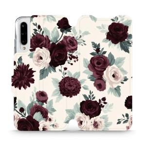 Flip pouzdro na mobil Xiaomi Mi A3 - Mobiwear VB31S, růže se šalvějí na krémové