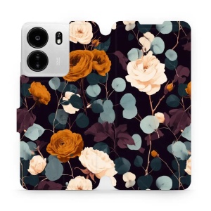 Flip pouzdro na mobil Xiaomi Redmi 13C / POCO C65 - Mobiwear VB25S, rezavé růže v noci
