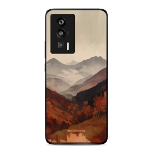 Lesklý kryt na mobil Xiaomi POCO F5 Pro - Mobiwear Glossy GB35G, mlhavé údolí v horách