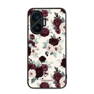 Lesklý kryt na mobil Xiaomi POCO F7 - Mobiwear Glossy GB31G, růže se šalvějí na krémové