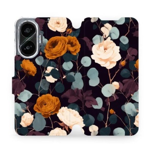 Flip pouzdro na mobil Xiaomi POCO F7 - Mobiwear VB25S, rezavé růže v noci