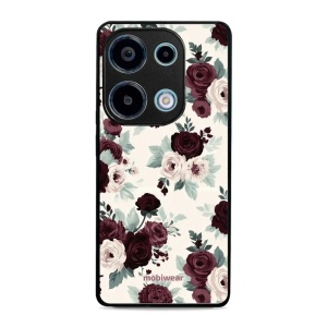 Lesklý kryt na mobil Xiaomi Redmi Note 13 Pro 4G / POCO M6 Pro - Mobiwear Glossy GB31G, růže se šalvějí na krémové