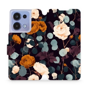 Flip pouzdro na mobil Xiaomi Redmi Note 13 Pro 4G / POCO M6 Pro - Mobiwear VB25S, rezavé růže v noci