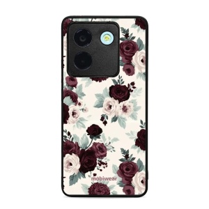 Lesklý kryt na mobil Xiaomi Redmi Note 14 5G / POCO M7 Pro 5G - Mobiwear Glossy GB31G, růže se šalvějí na krémové