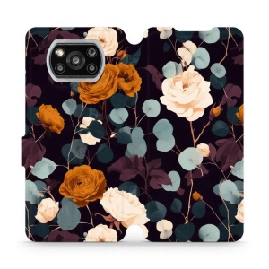 Flip pouzdro na mobil Xiaomi POCO X3 NFC / POCO X3 Pro - Mobiwear VB25S, rezavé růže v noci
