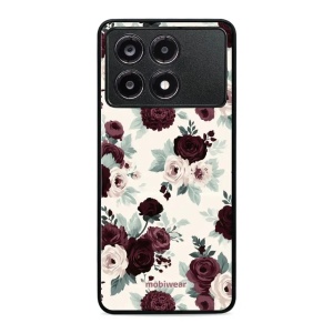 Lesklý kryt na mobil Xiaomi POCO X6 Pro - Mobiwear Glossy GB31G, růže se šalvějí na krémové