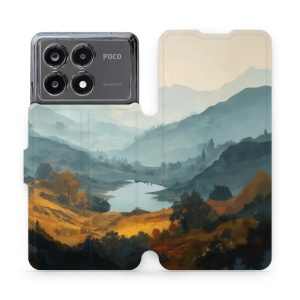 Flip pouzdro na mobil Xiaomi POCO X6 Pro - Mobiwear VB36S, jezero v údolí