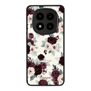 Lesklý kryt na mobil Xiaomi Redmi Note 14 Pro 5G / POCO X7 - Mobiwear Glossy GB31G, růže se šalvějí na krémové