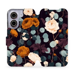 Flip pouzdro na mobil Xiaomi POCO X8 Pro - Mobiwear VB25S, rezavé růže v noci