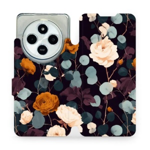 Flip pouzdro na mobil Xiaomi Redmi 14C / Poco C75 - Mobiwear VB25S, rezavé růže v noci