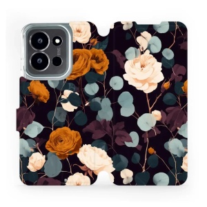 Flip pouzdro na mobil Xiaomi Poco C85 5G - Mobiwear VB25S, rezavé růže v noci
