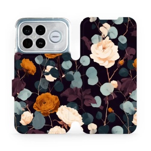 Flip pouzdro na mobil Xiaomi Poco F8 Ultra - Mobiwear VB25S, rezavé růže v noci