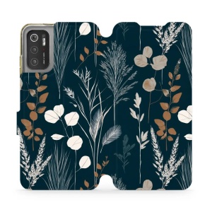 Flip pouzdro na mobil Xiaomi Redmi Note 10 5G / Poco M3 Pro 5G - Mobiwear VB27S, trávy na sytě tyrkysové
