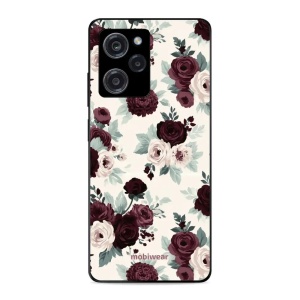 Lesklý kryt na mobil Xiaomi Poco X5 Pro 5G - Mobiwear Glossy GB31G, růže se šalvějí na krémové