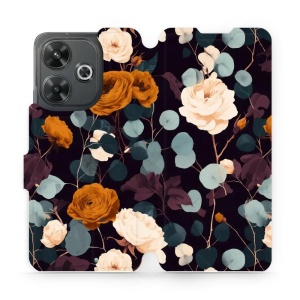 Flip pouzdro na mobil Xiaomi Redmi 13 - Mobiwear VB25S, rezavé růže v noci