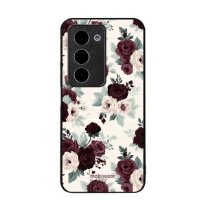 Lesklý kryt na mobil Xiaomi Redmi 15 4G - Mobiwear Glossy GB31G, růže se šalvějí na krémové