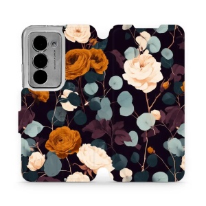 Flip pouzdro na mobil Xiaomi Redmi 15 4G - Mobiwear VB25S, rezavé růže v noci