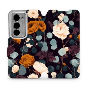 Flip pouzdro na mobil Xiaomi Redmi 15 5G - Mobiwear VB25S, rezavé růže v noci