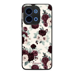 Lesklý kryt na mobil Xiaomi Redmi 15C 4G - Mobiwear Glossy GB31G, růže se šalvějí na krémové