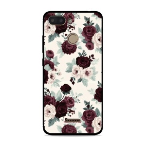 Lesklý kryt na mobil Xiaomi Redmi 6 - Mobiwear Glossy GB31G, růže se šalvějí na krémové