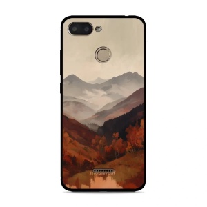 Lesklý kryt na mobil Xiaomi Redmi 6 - Mobiwear Glossy GB35G, mlhavé údolí v horách